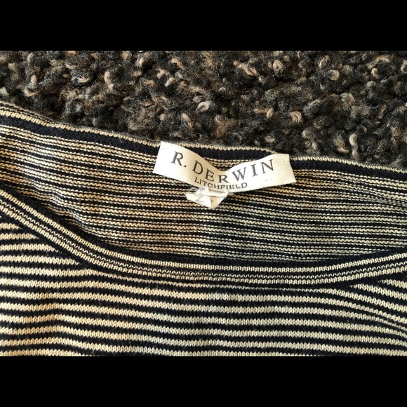 R. Derwin ITALY Boatneck thin Sweater 2/3 sleeves - Picture 3 of 10